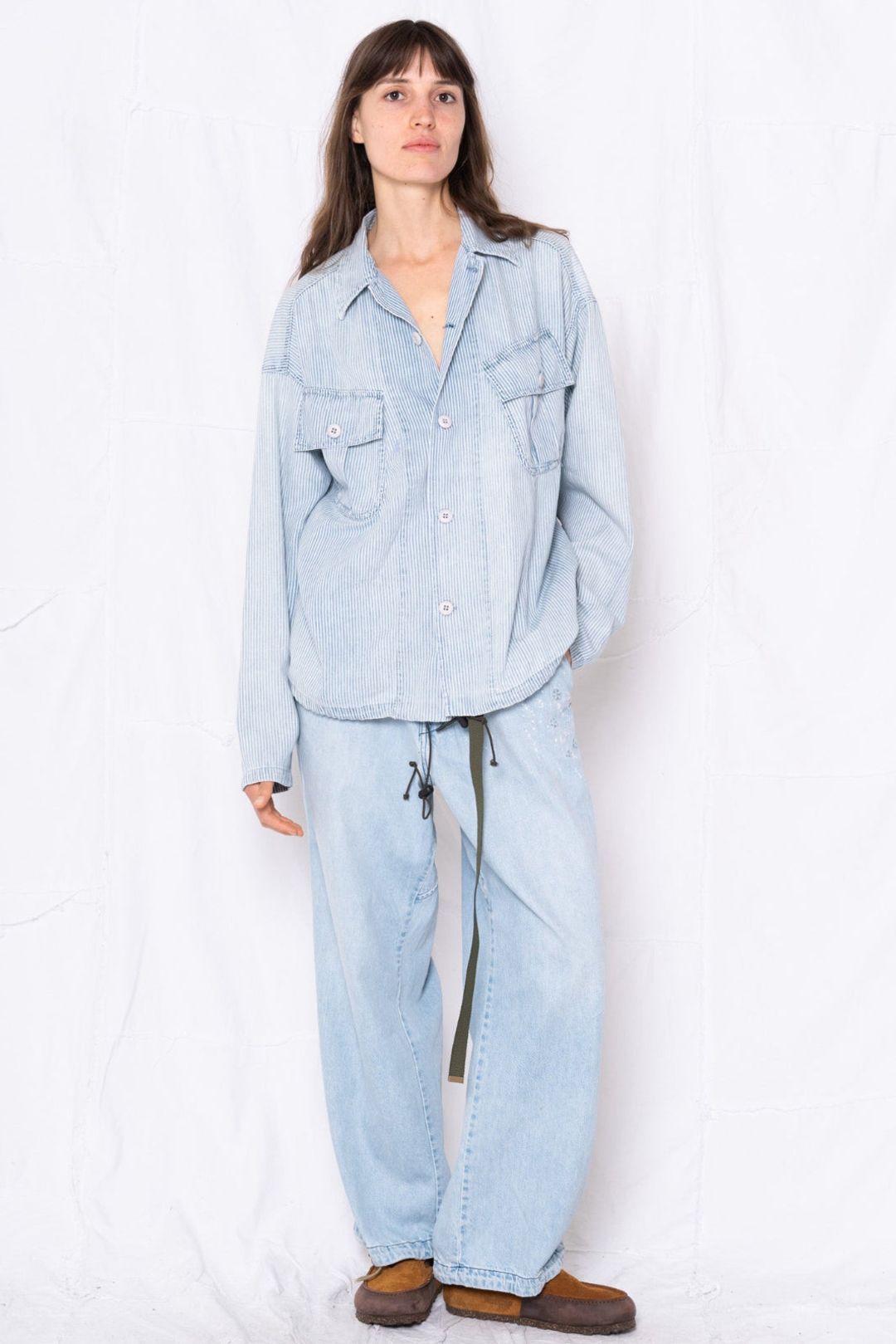 P78 Comfort Denim Stars Embroidery Sunfaded Sky Blue #8