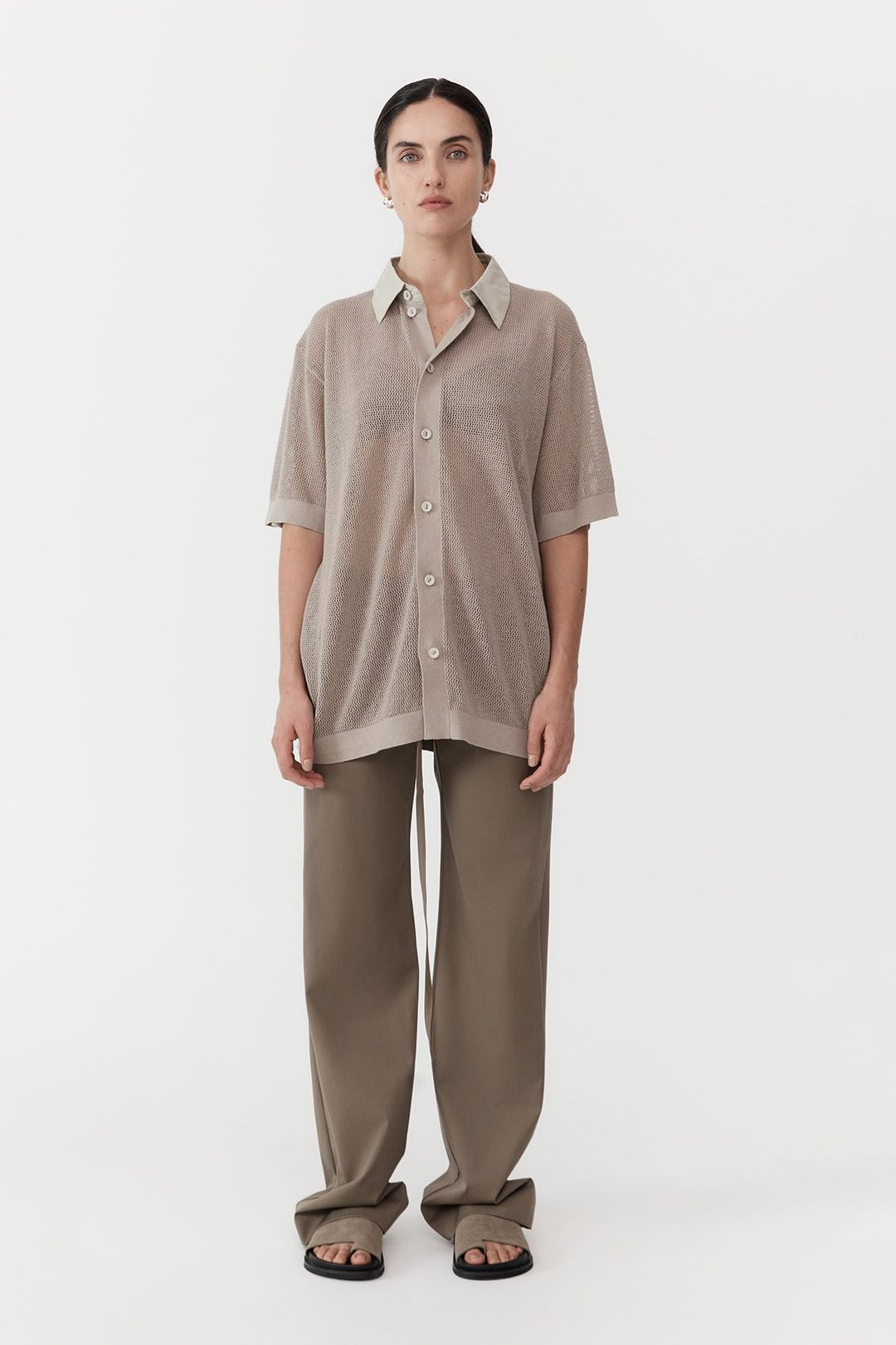 Mesh Short Sleeve Shirt - Fog