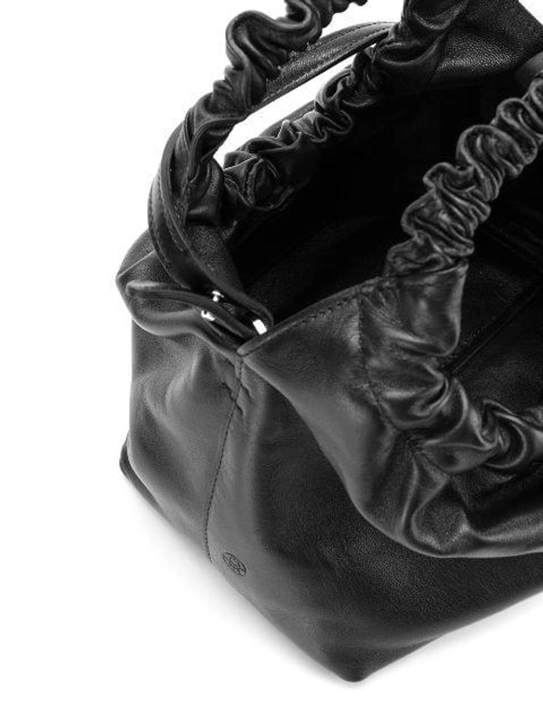 Double Circle Small Leather Bag In Black #12
