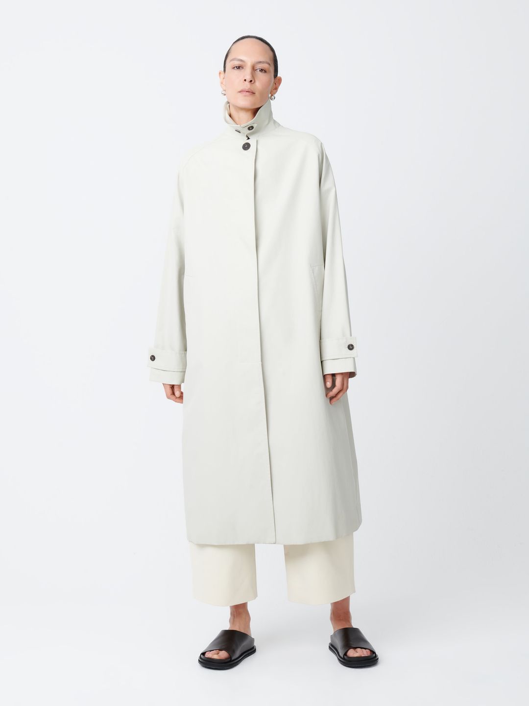 Holin Coated Cotton Coat in Dove #3