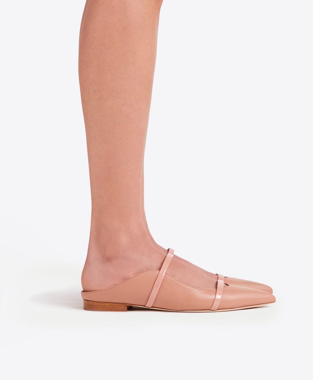 Maureen Flat - Nude Leather Flat Mule #5