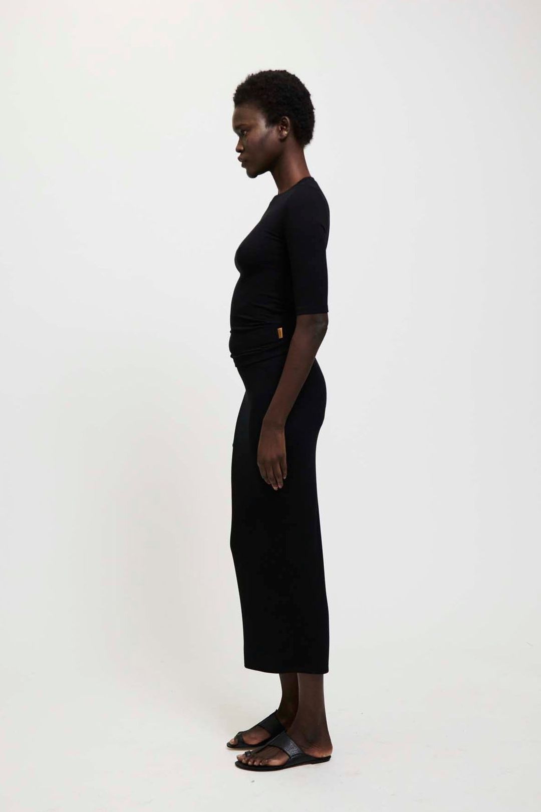 The Rib Pencil Skirt in Black #6