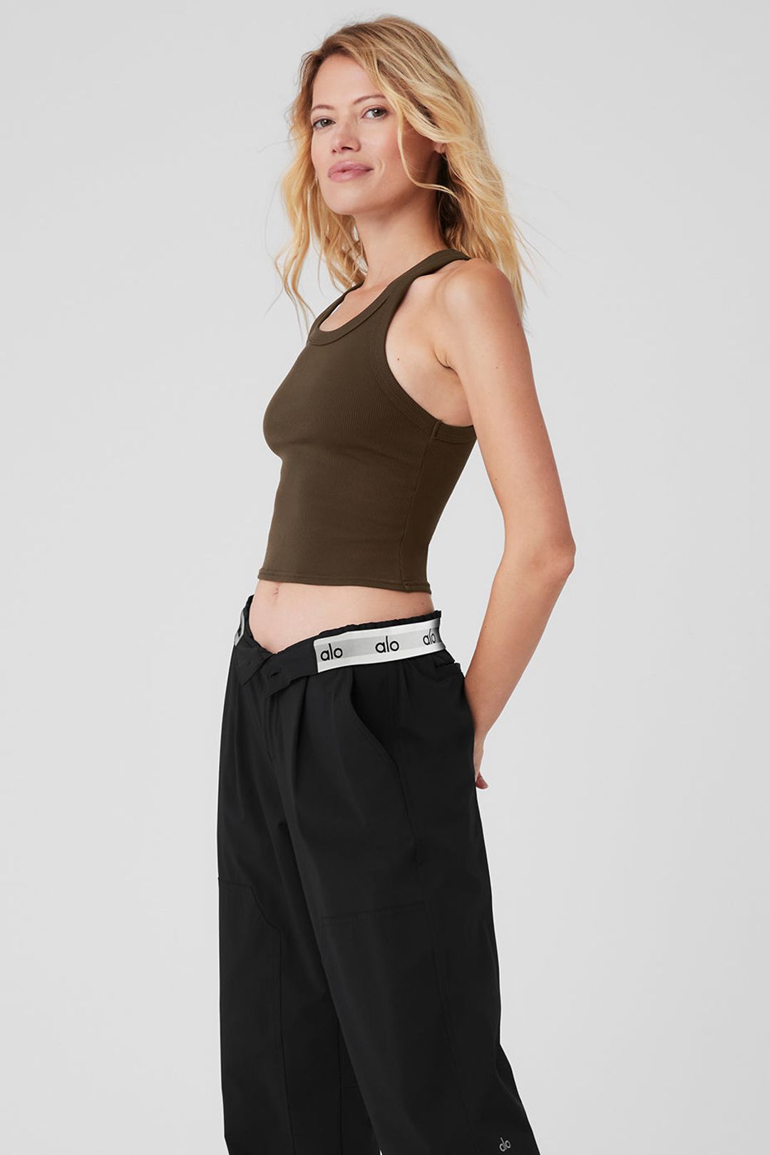 Goddess Ribbed Go-To Tank - Espresso #4