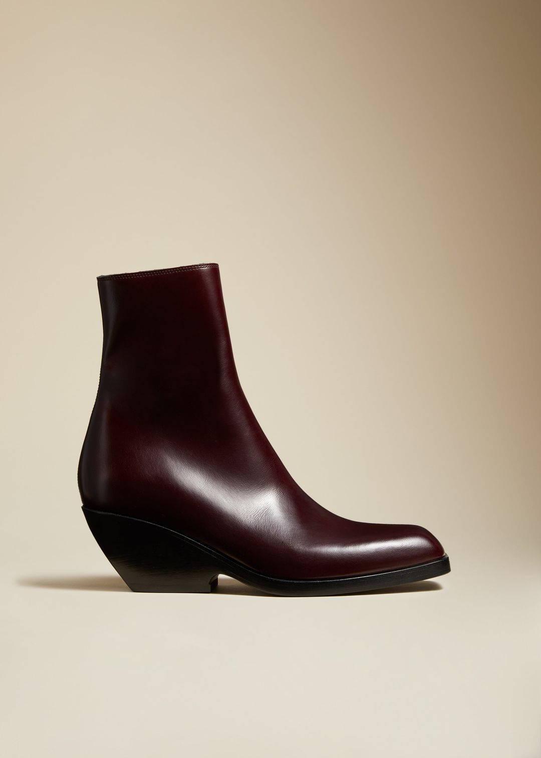The Hooper Ankle Boot in Deep Wine Leather
