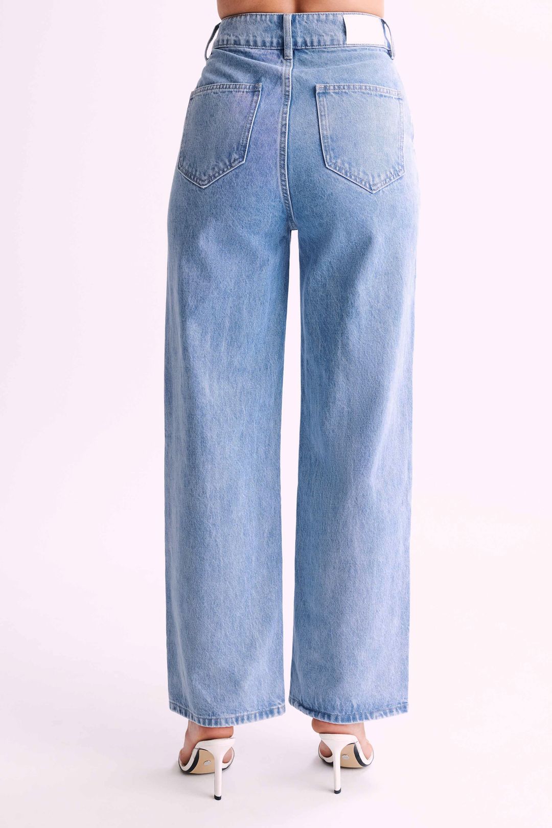 Roxy Wide Leg High Waist Denim Jeans - Mid Blue #3