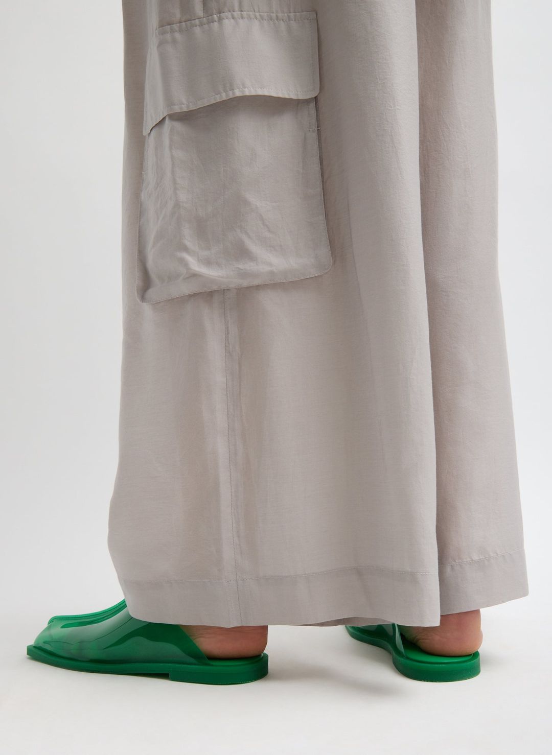 Silk Voile Cargo Triple Pleat Pant #8