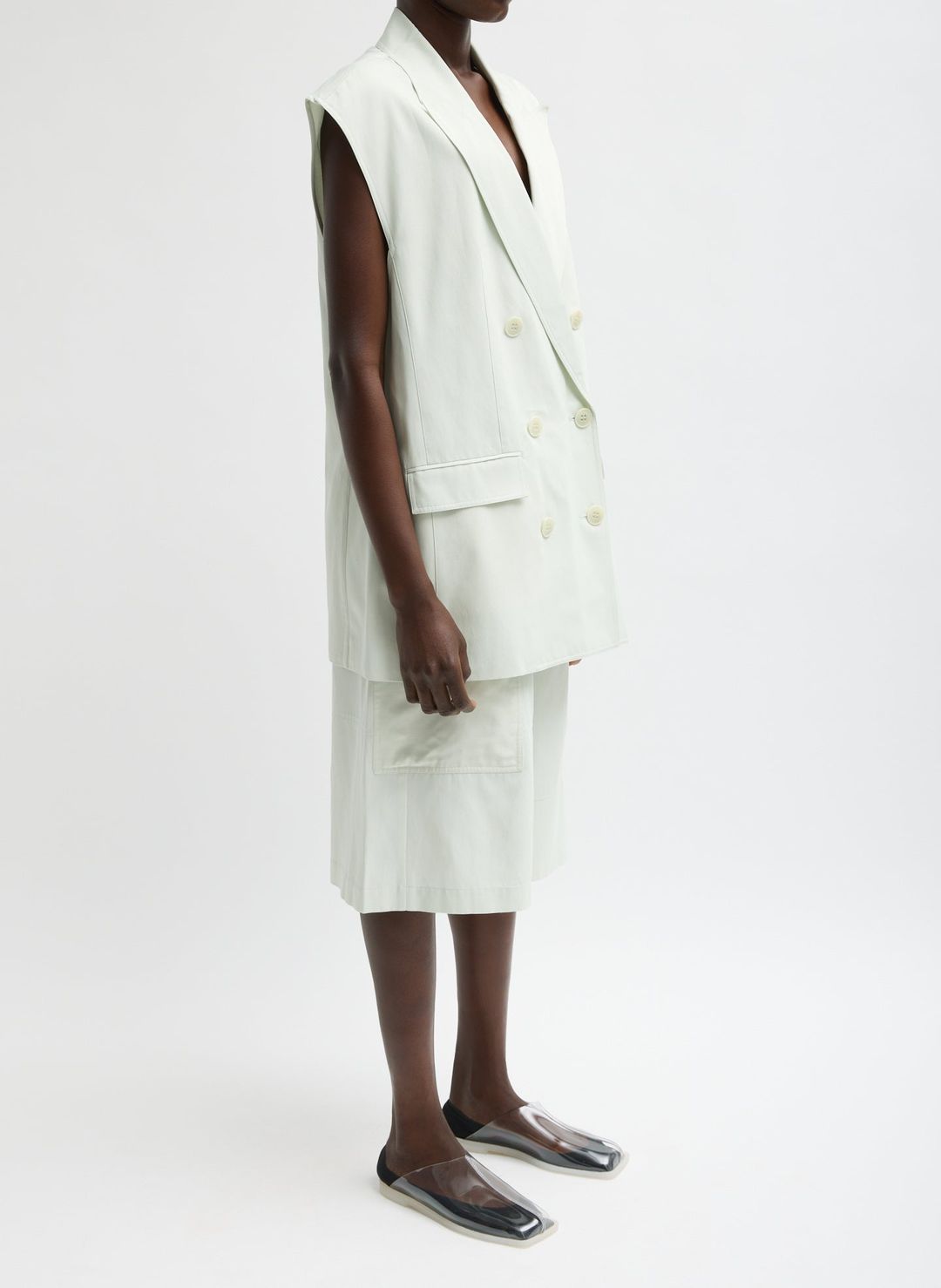 Drapey Suiting Oversized Double Breasted Vest #3