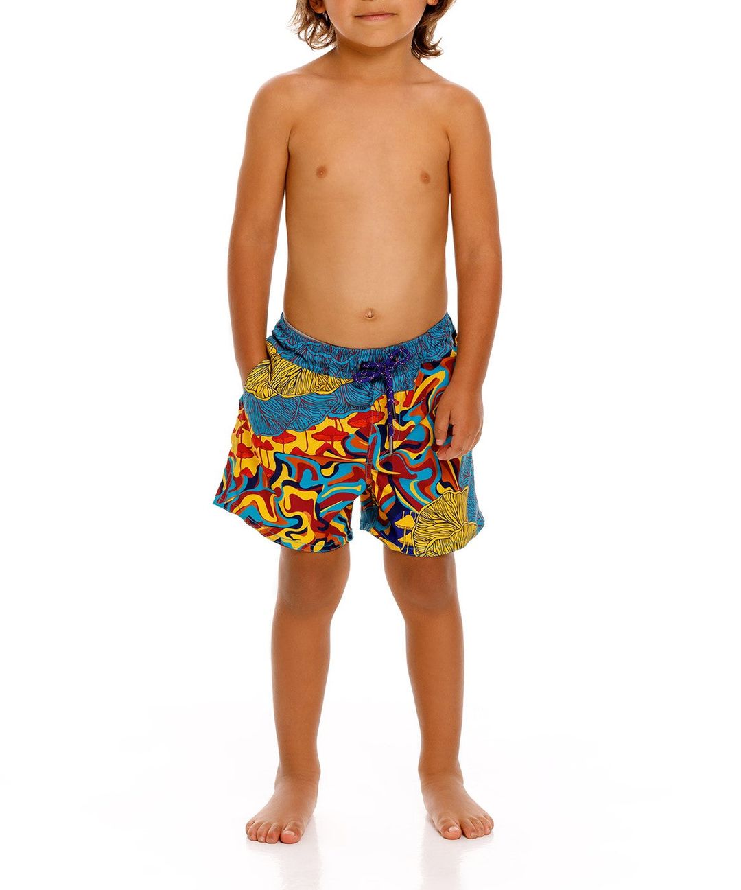toc x agua bendita nick boys trunks in mushroom patchwork #4