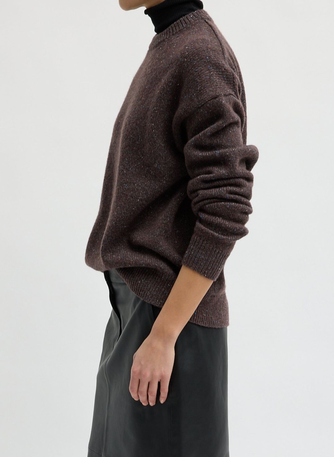 Speckled Tweed Crewneck Easy Pullover