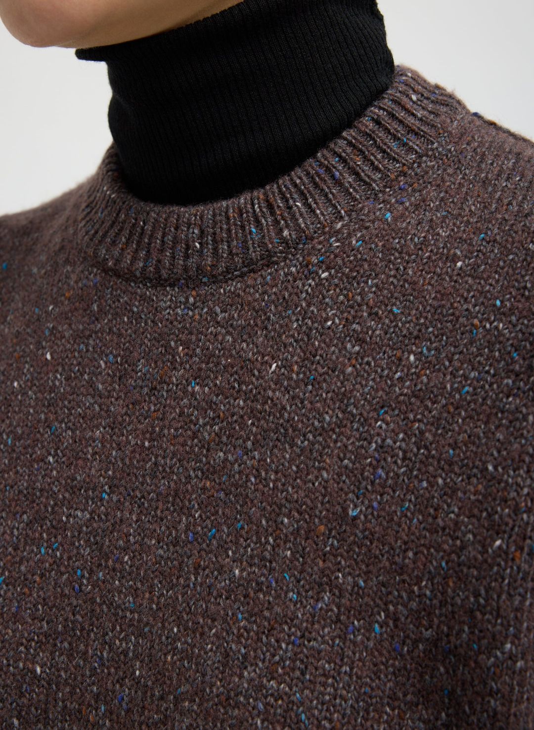 Speckled Tweed Crewneck Easy Pullover #6