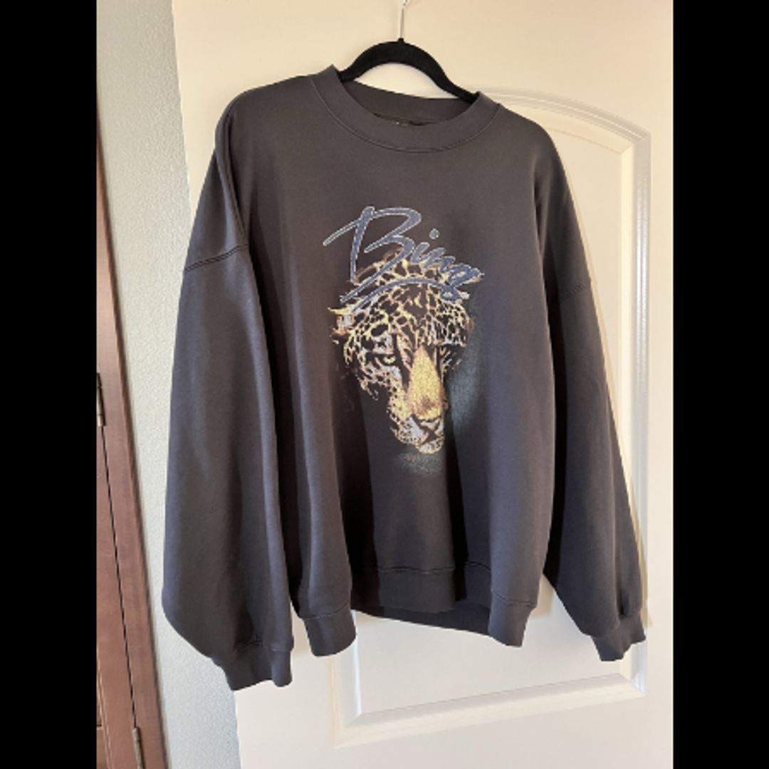Anine Bing Leopard Harvey Sweatshirt Crewneck