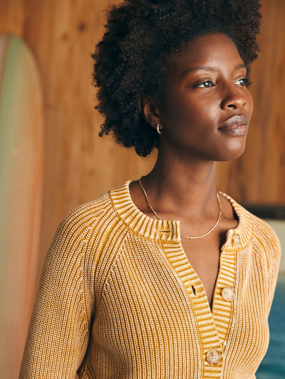 Sunwashed Fisherman Cardigan - Golden Brown