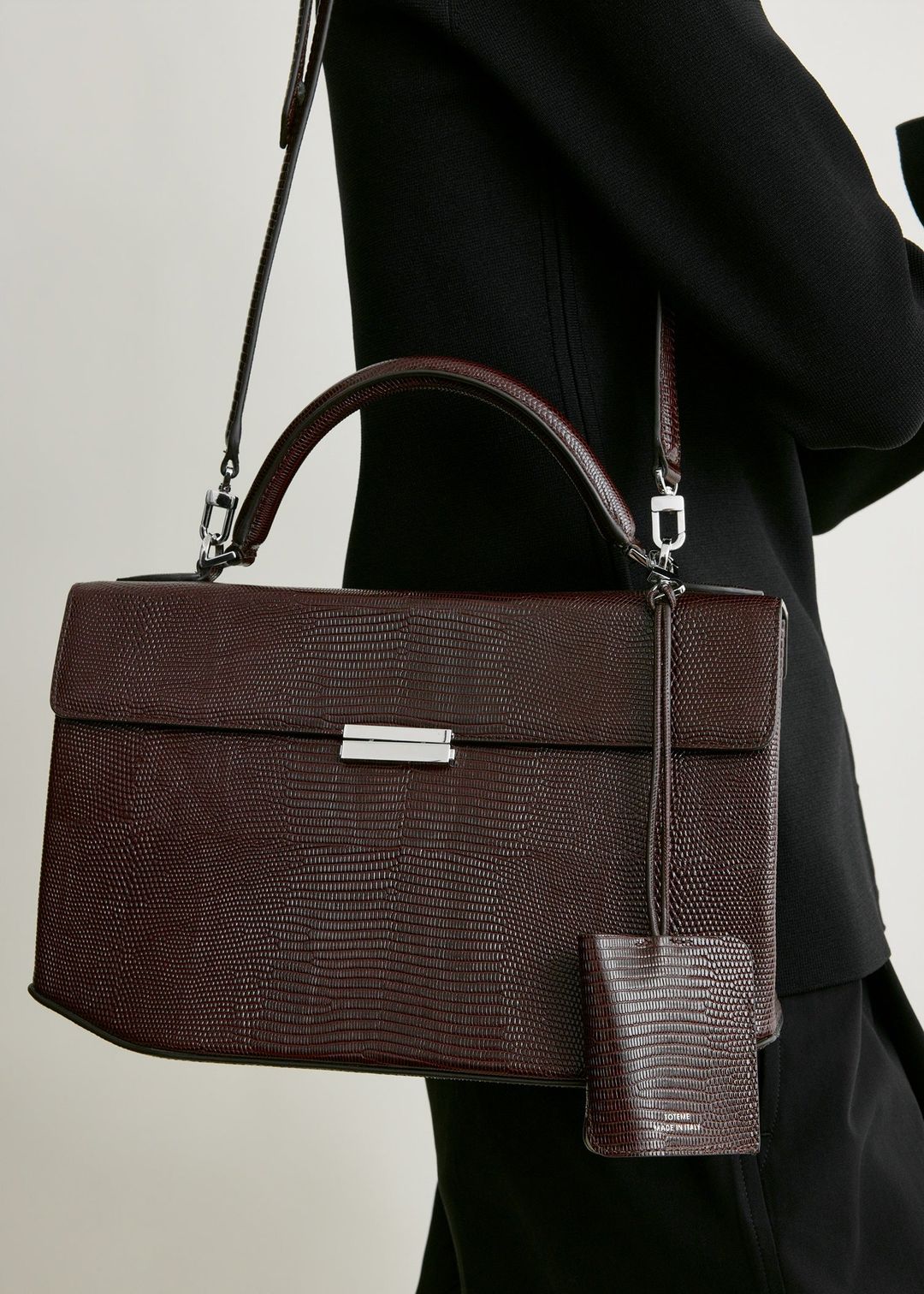 Lizard-embossed keyring brown #3