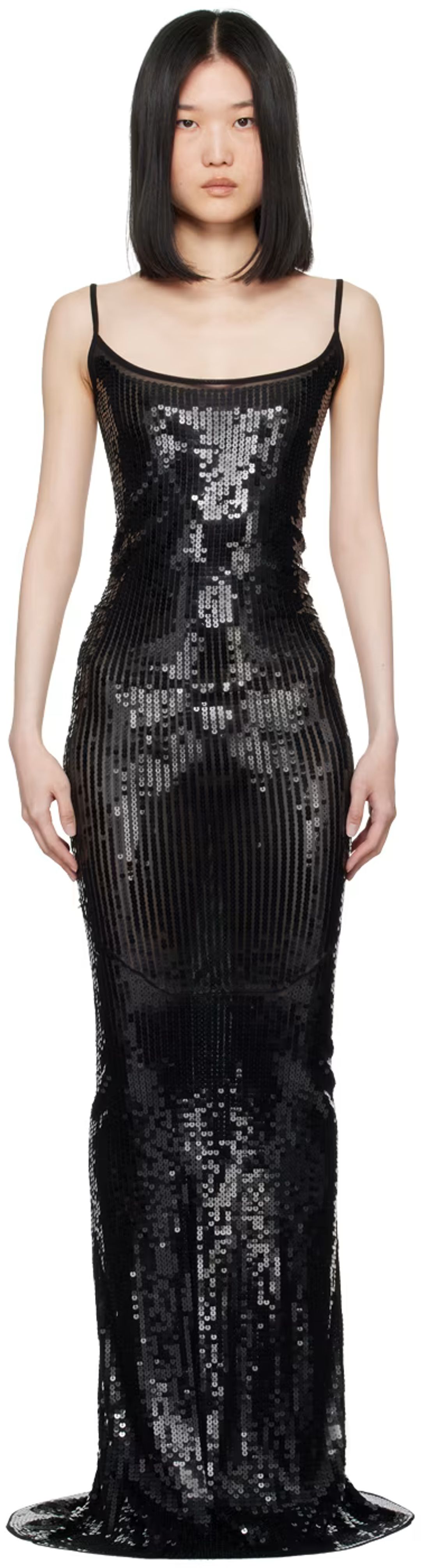 Black Lido Slip Maxi Dress In 0909 Black/black #6