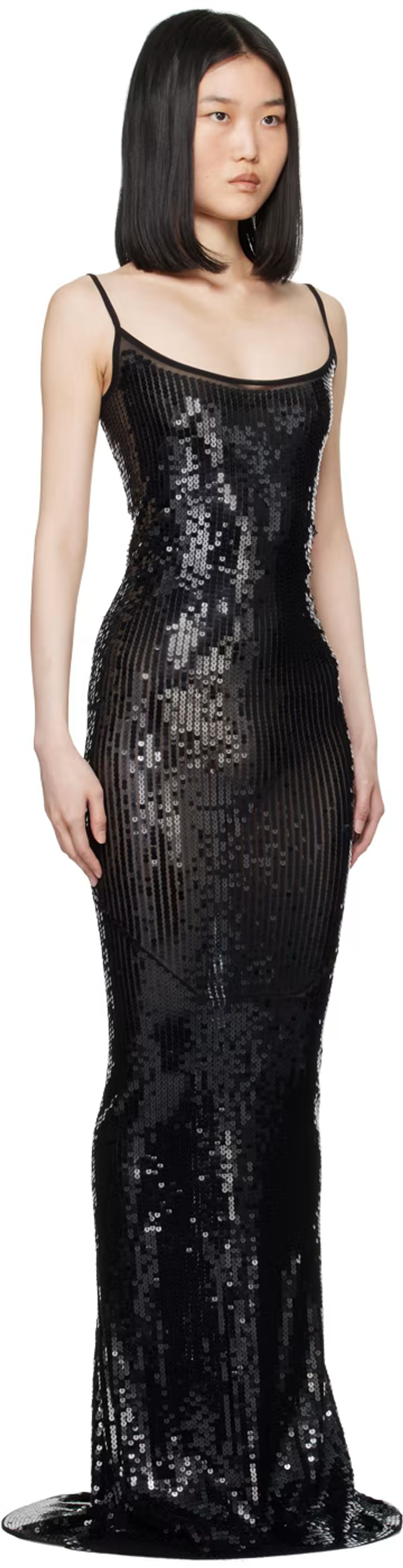 Black Lido Slip Maxi Dress In 0909 Black/black #5