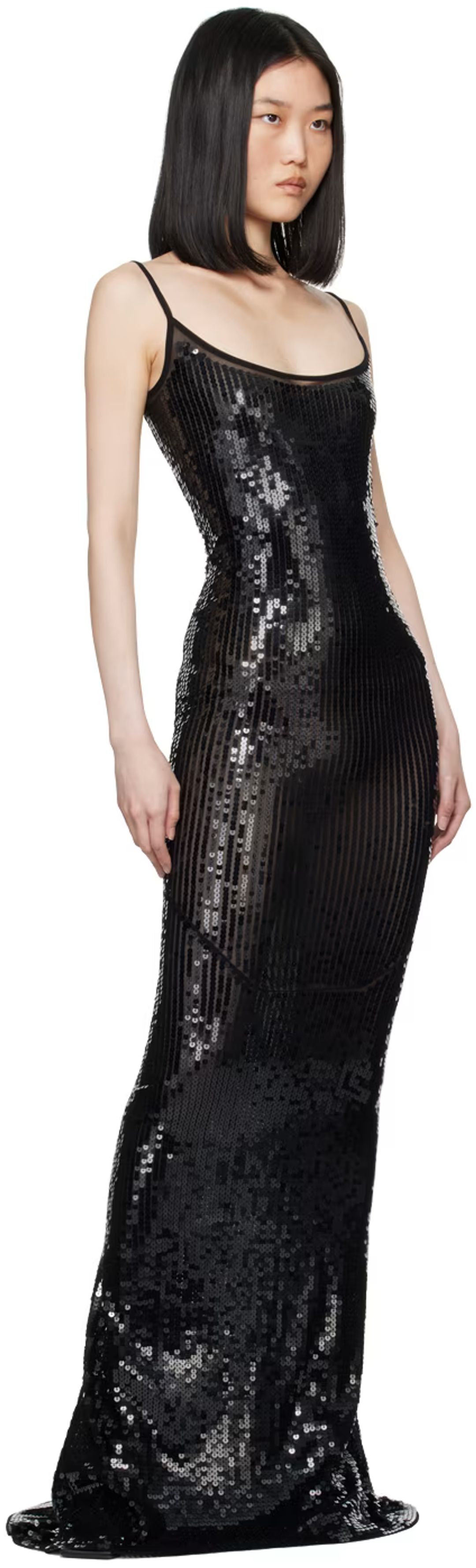 Black Lido Slip Maxi Dress In 0909 Black/black #3