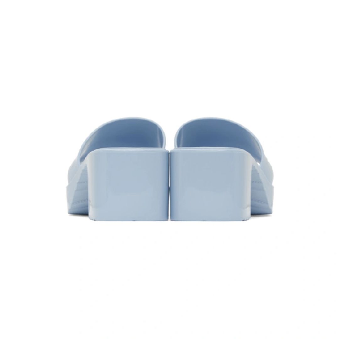 Rubber Logo Platform Slide Sandal In Light Blue #15