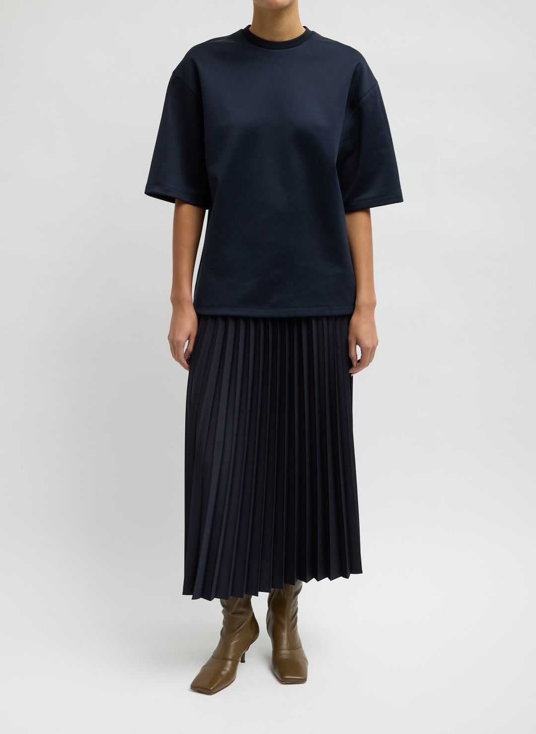 Tropical Wool Pleating Sunray Skirt