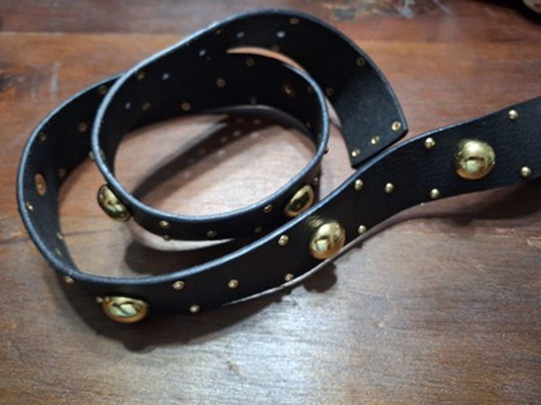 Black Leather Studded Belt #7