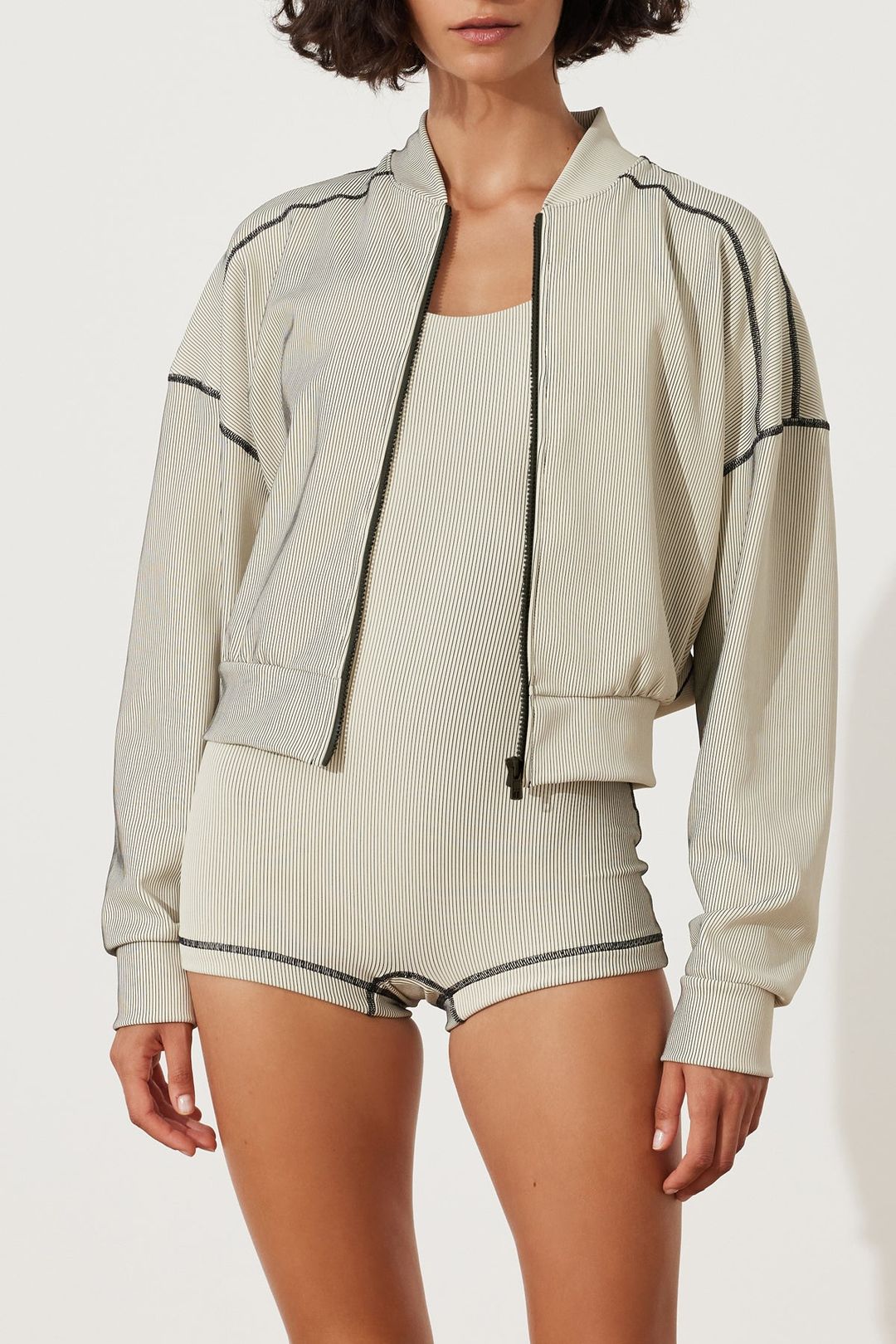 Stripe Rib Jacket - Coconut #8