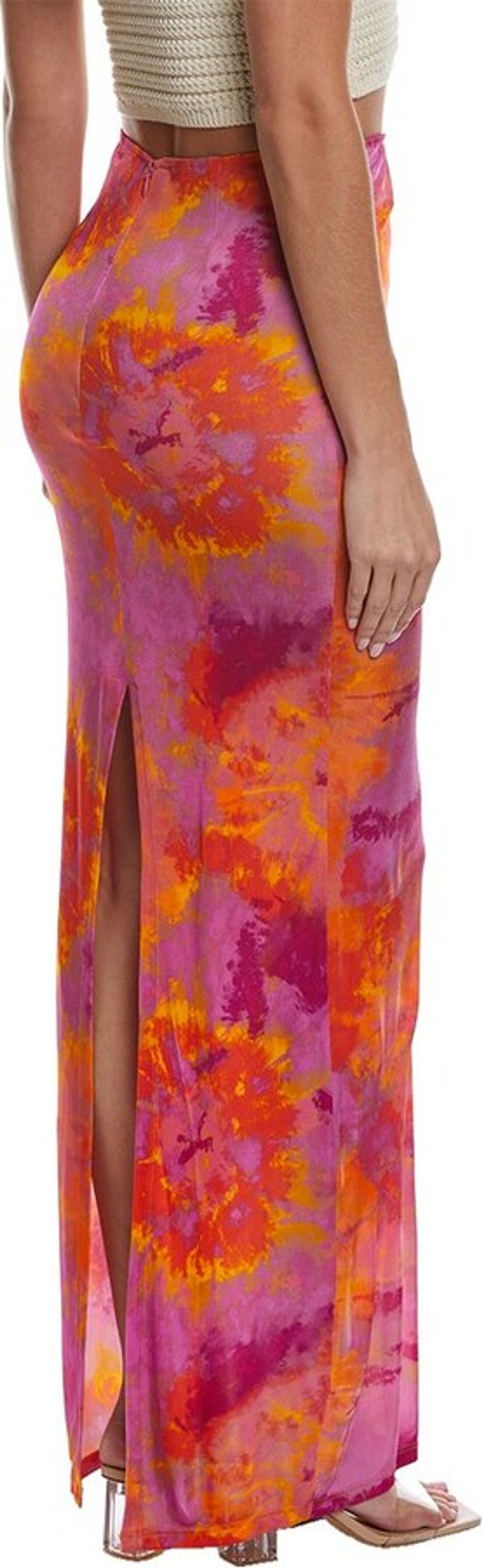 Larissa Maxi Skirt in Orange / Pink #4