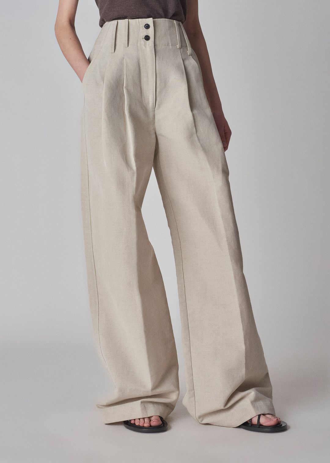 Casual Trouser in Linen - Clay