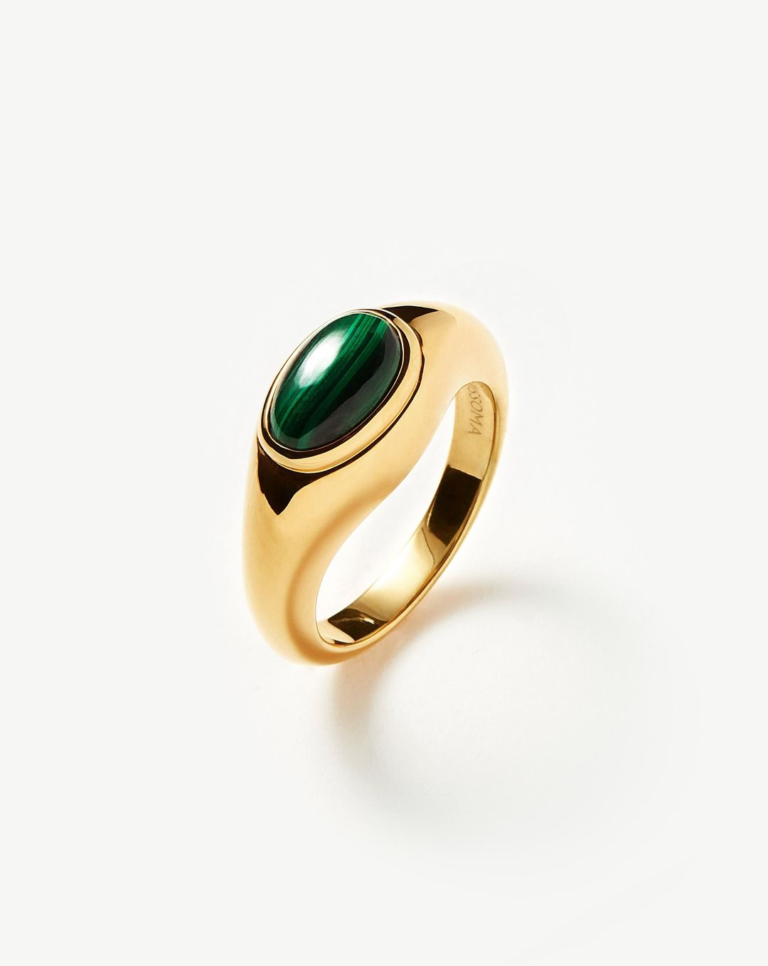 Molten Gemstone Ring | 18ct Gold Vermeil/Malachite