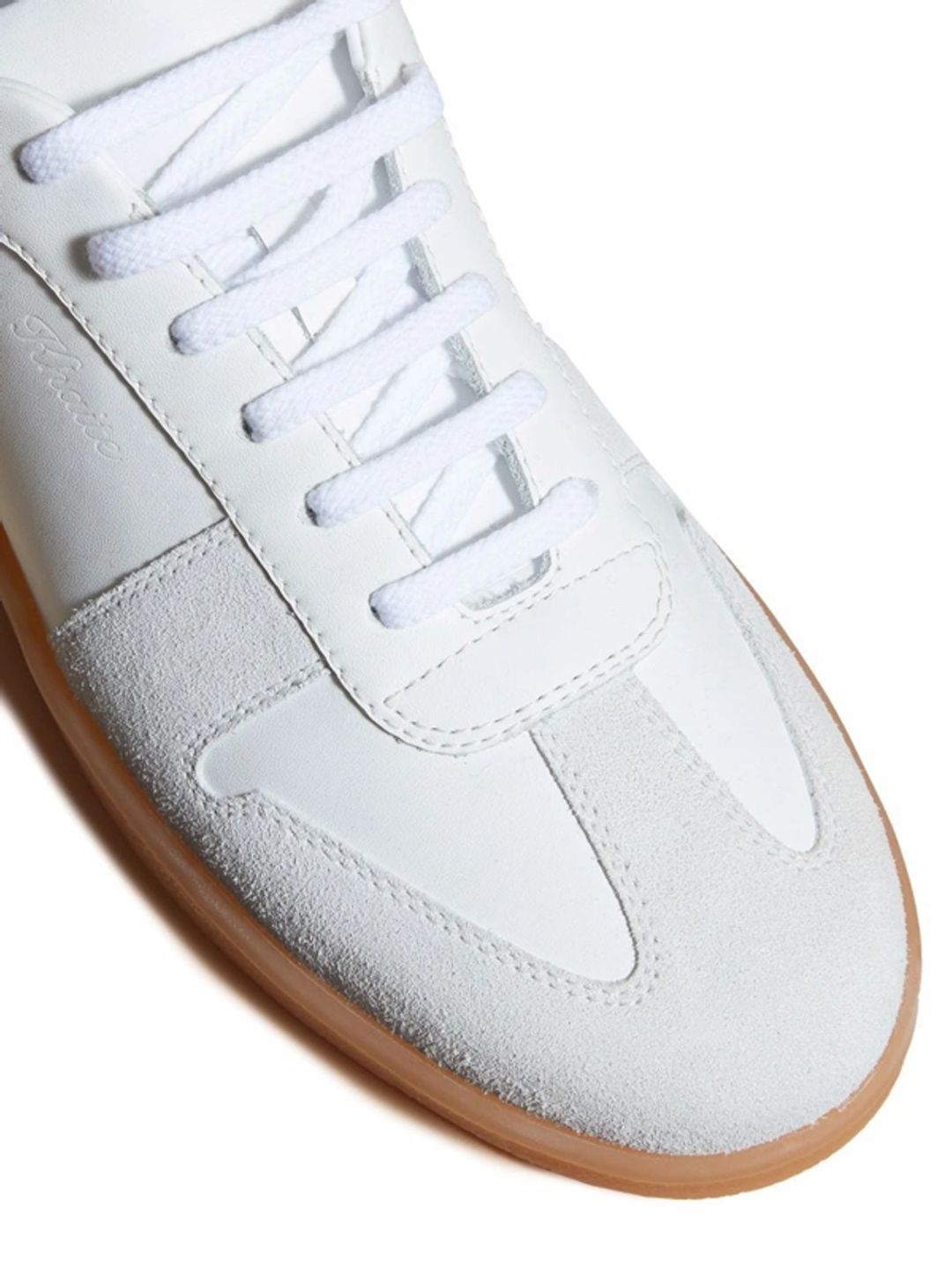 Walker suede-trimmed leather sneakers #4