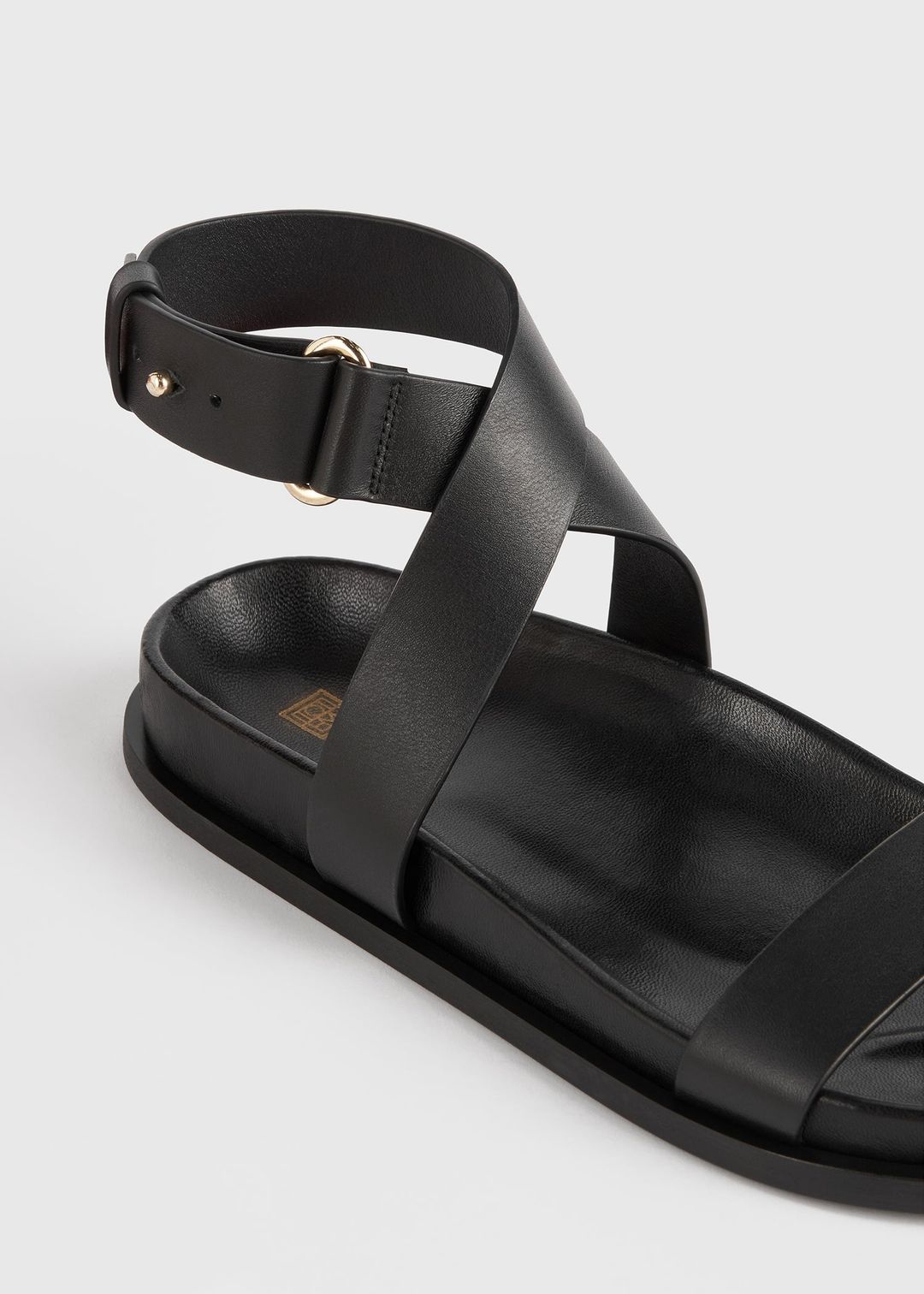 Chunky leather sandals black #4