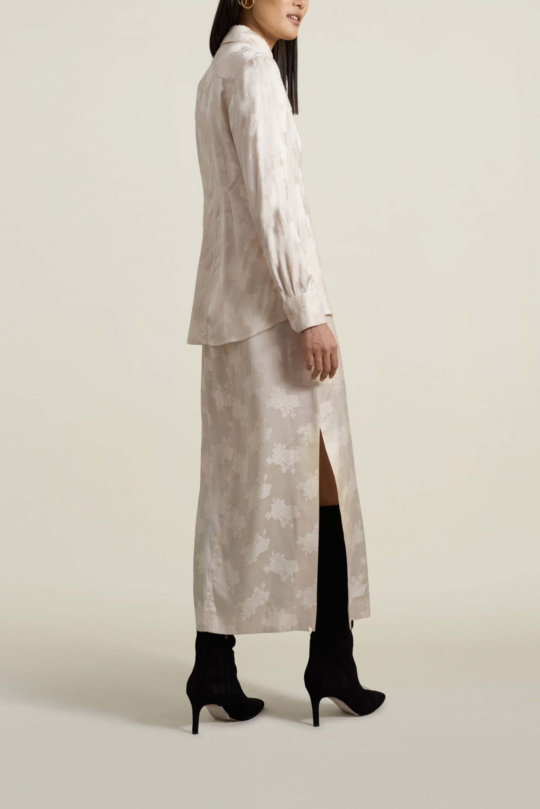 Forsyth Pencil Skirt in Cream Viscose Floral #3