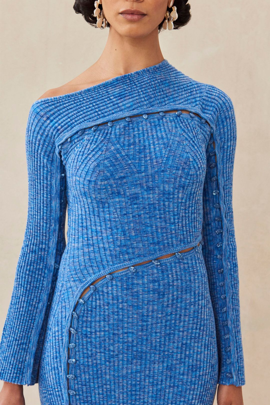 ROSALIA KNIT DRESS - RIVER BLUE