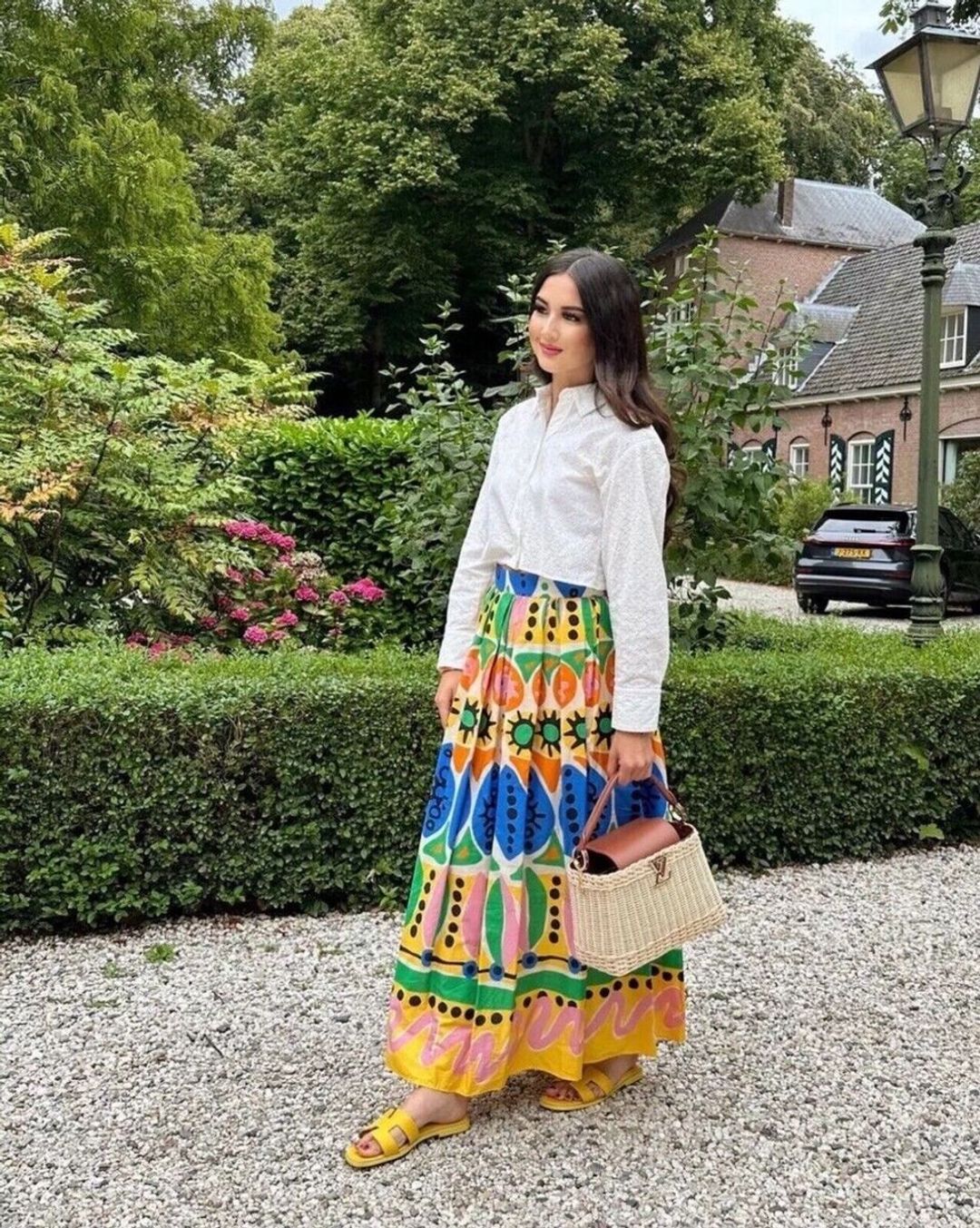 ZARA High Waisted Printed Voluminous Maxi Skirt 7685/024 