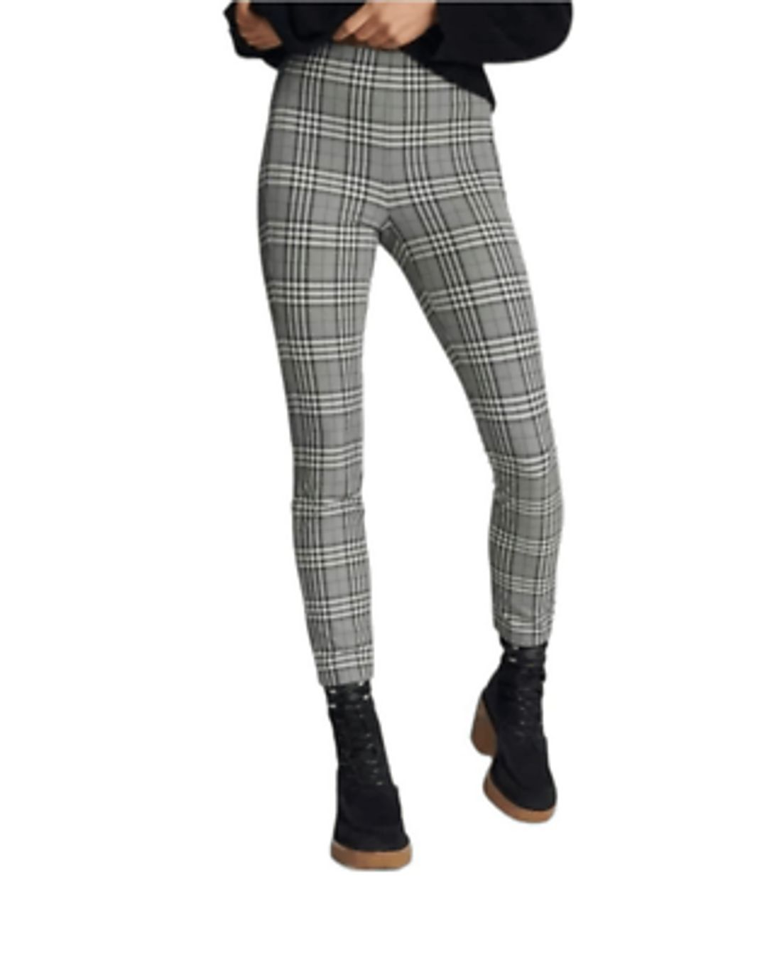 Simone Slim Fit Grey Plaid