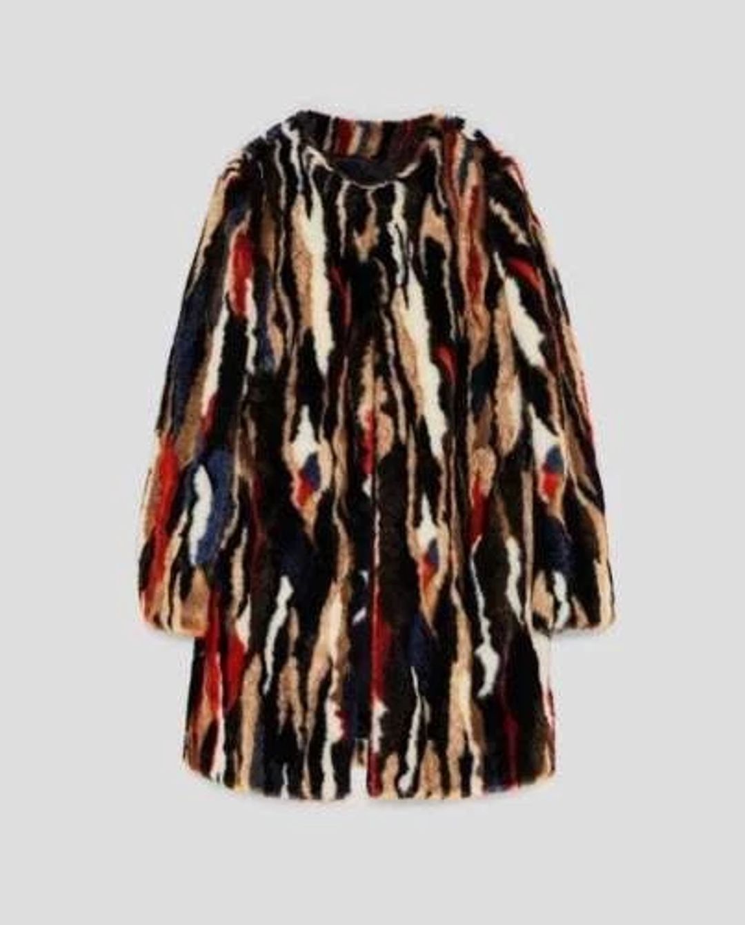 Multicolor Faux Fur Coat