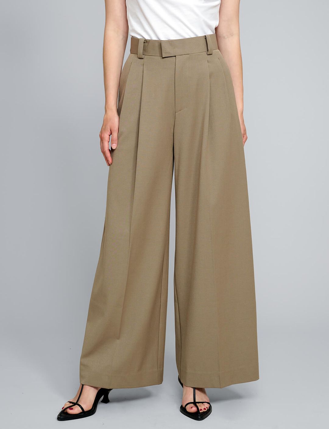 Tan Wide Leg Pants #3