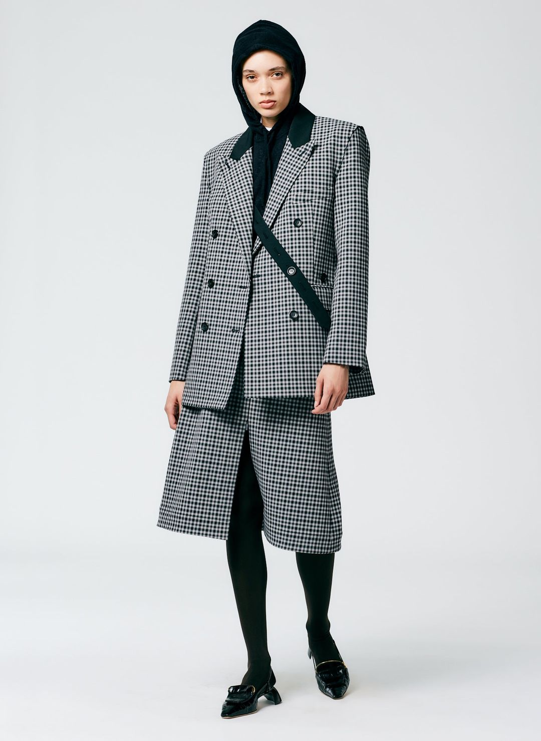Double Faced Menswear Check Double Breasted Blazer #5