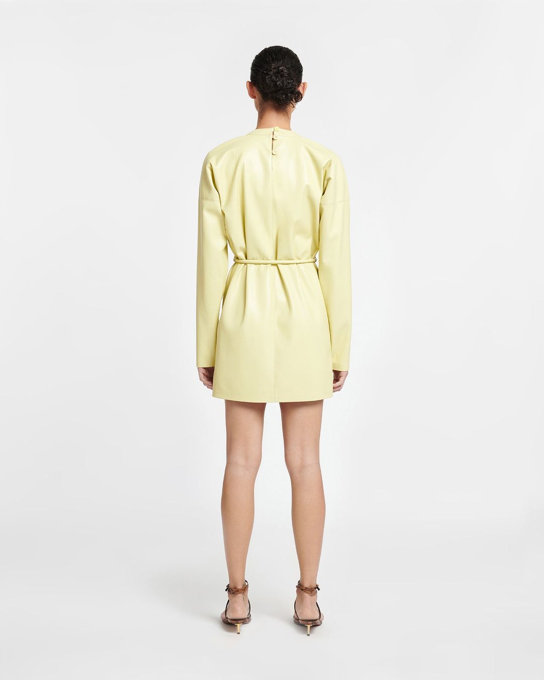 Vanessa - Okobor™ Alt-Leather Mini Dress - Lemongrass #4