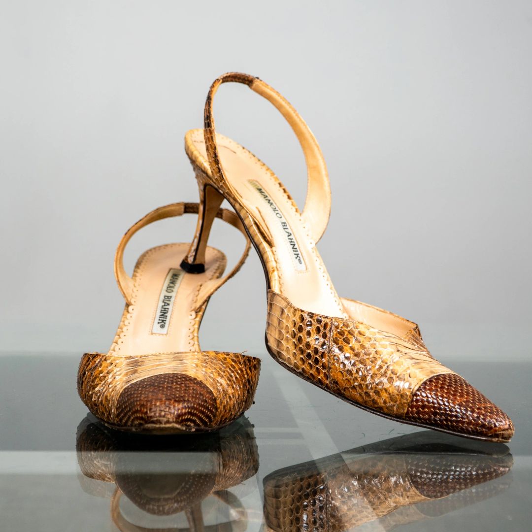 Manolo Blahnik Carolyn Snake Pumps 