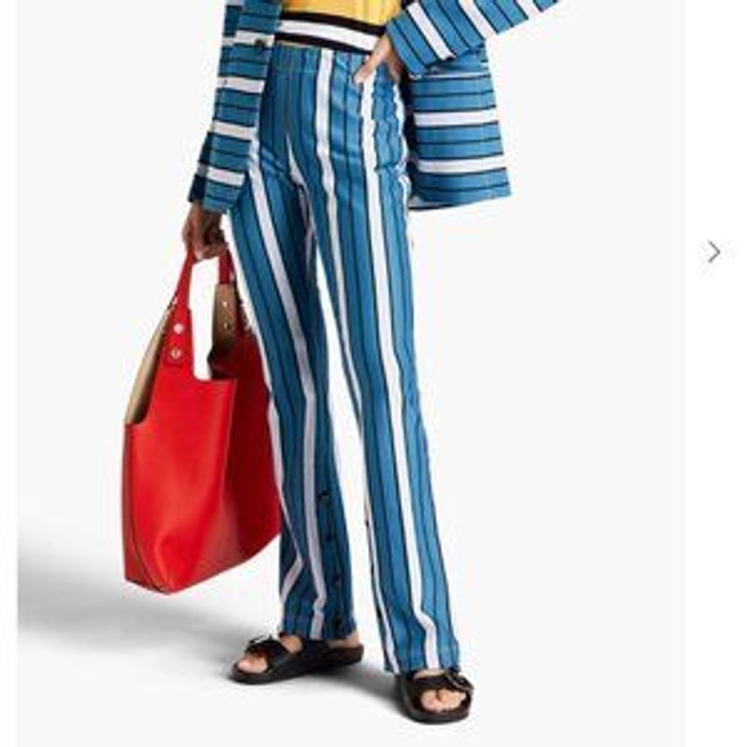 Marni Blue and White Striped Hampden Pants sz 46 $1,000 NWT