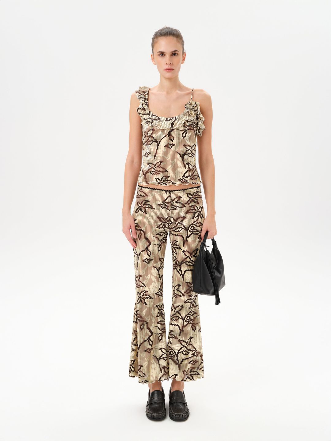 ARLA - Velvet devoré printed top with shoulder detail #3