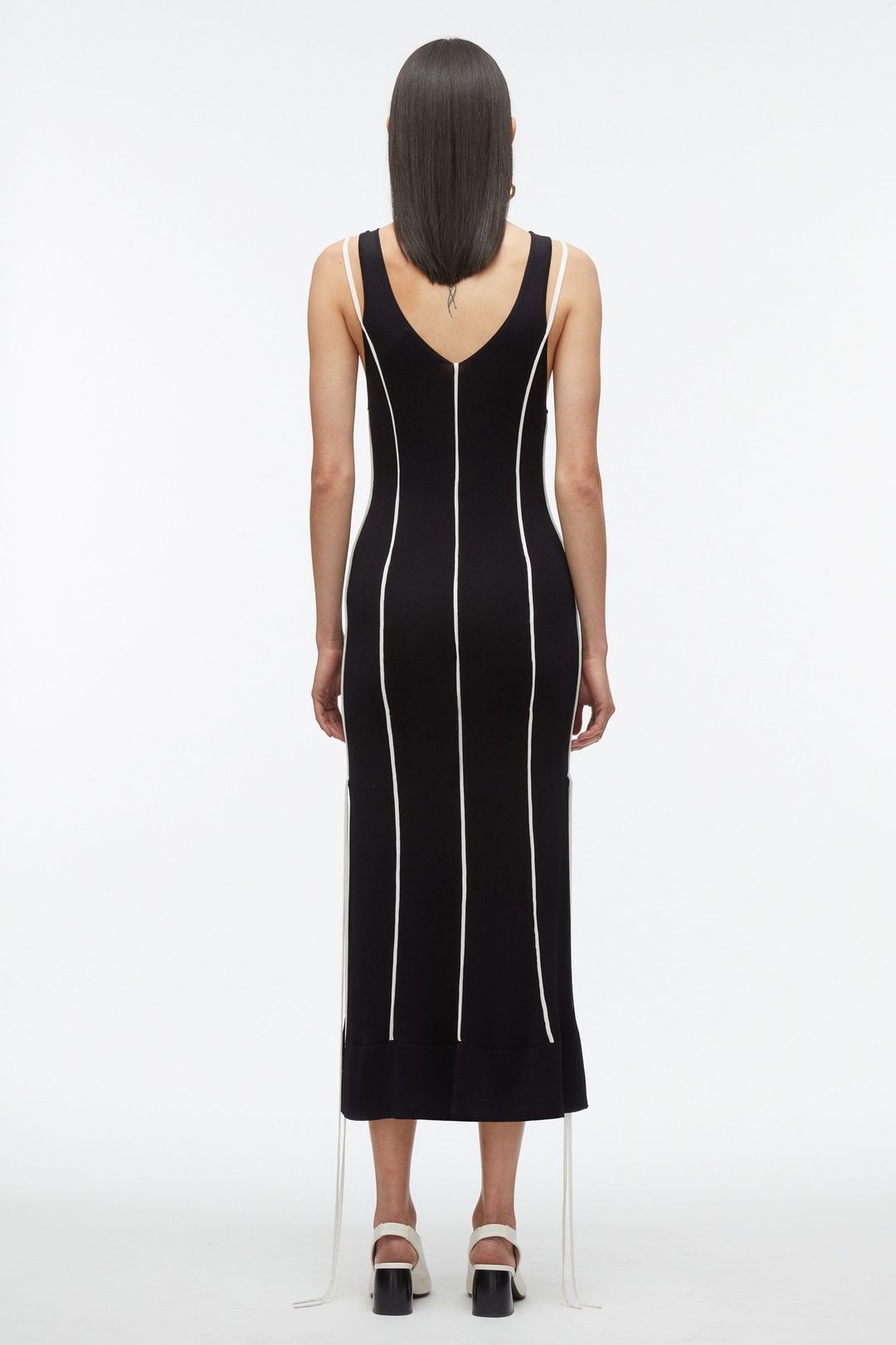 V-Neck Tank Dress with Piping #5