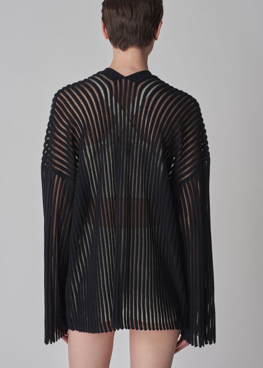 Cardigan in Cashmere Silk Knit- Black #3