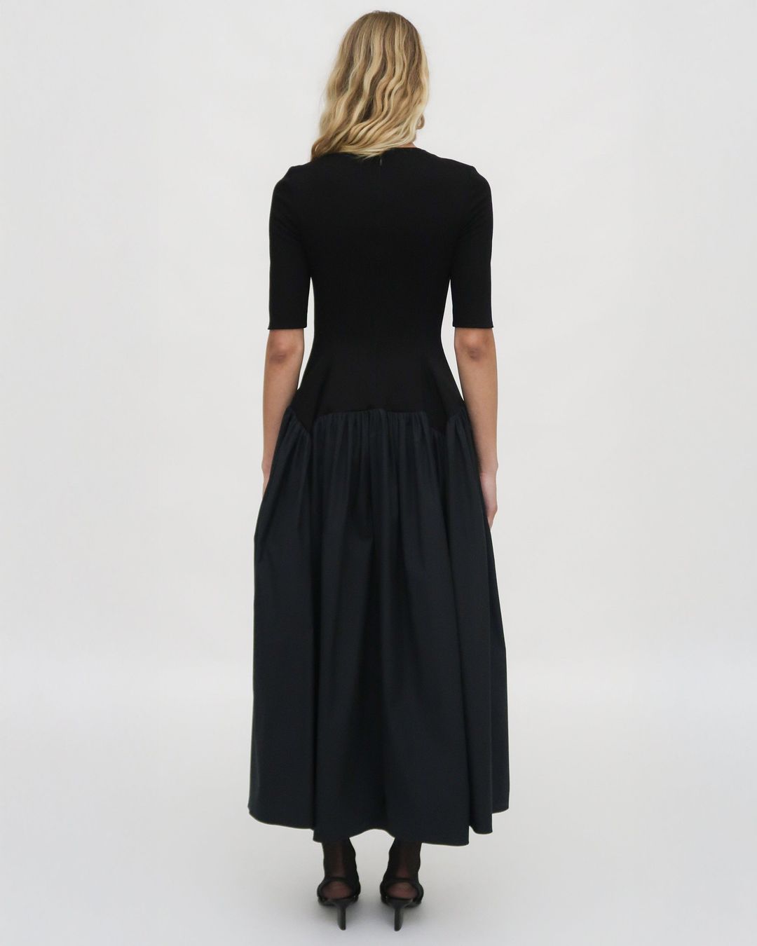 FITTED GATHERED PEPLUM COMBO DRESS #6