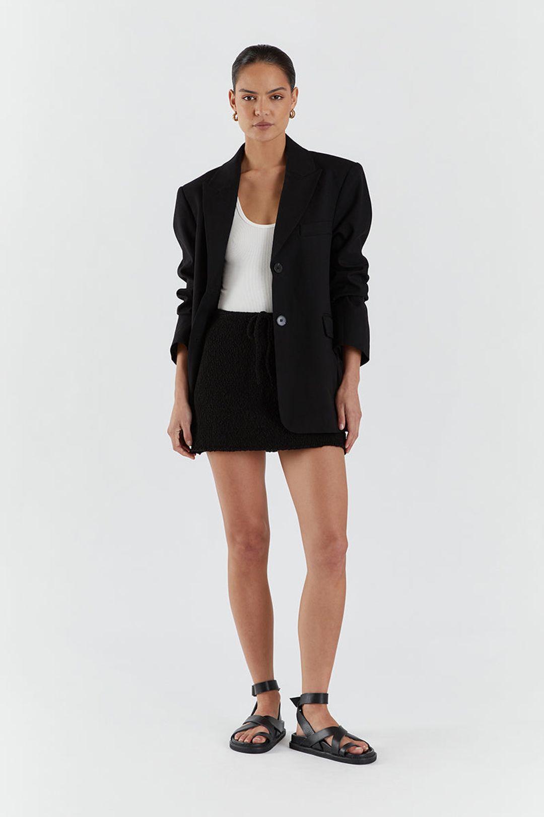 DION BLACK BOUCLE MINI SKIRT #2