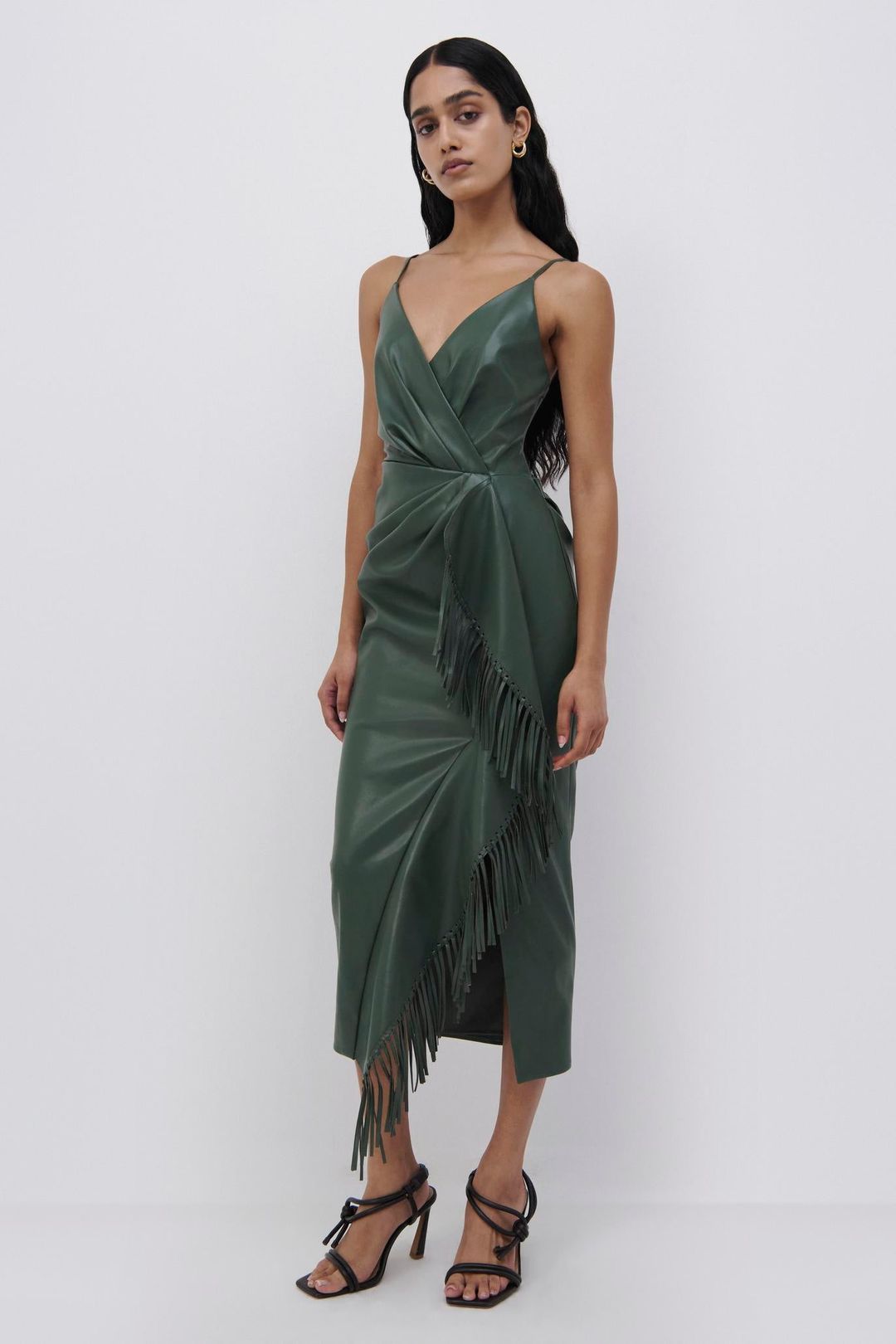 Carlee Vegan Leather Midi Dress #5