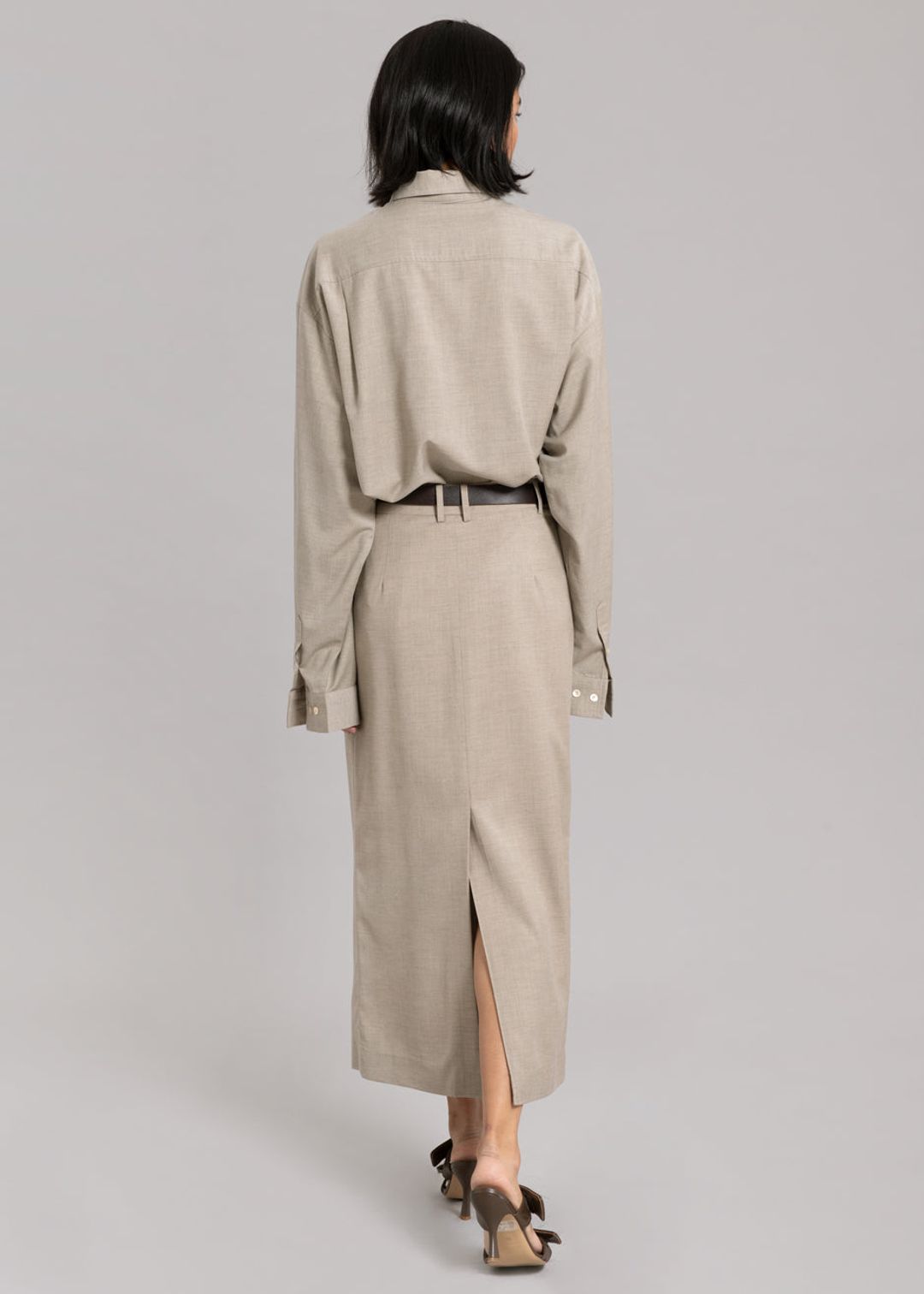 Eli Pencil Skirt - Taupe Melange #10