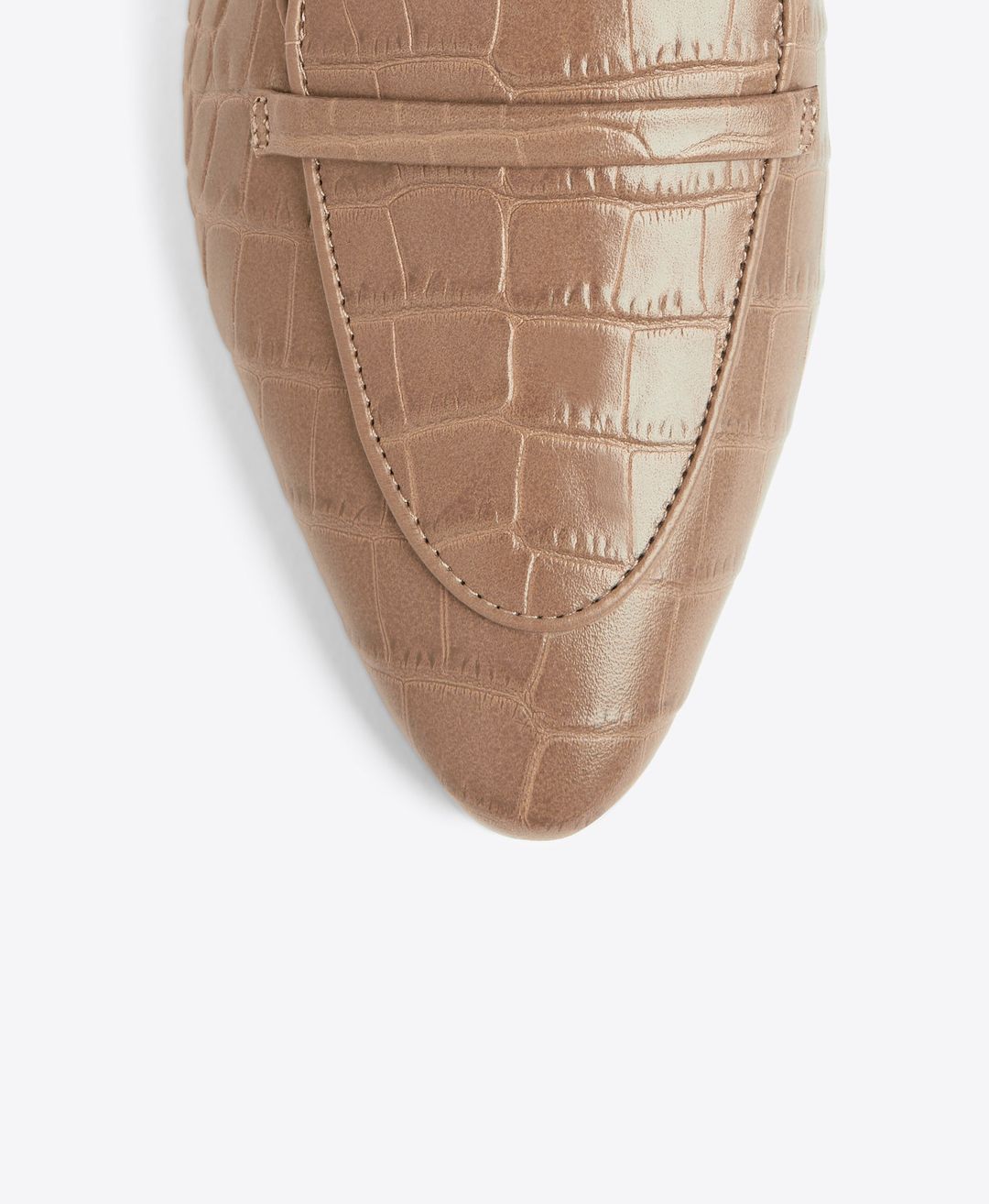 Berto Flat - Taupe Embossed Leather Flat Slides #4