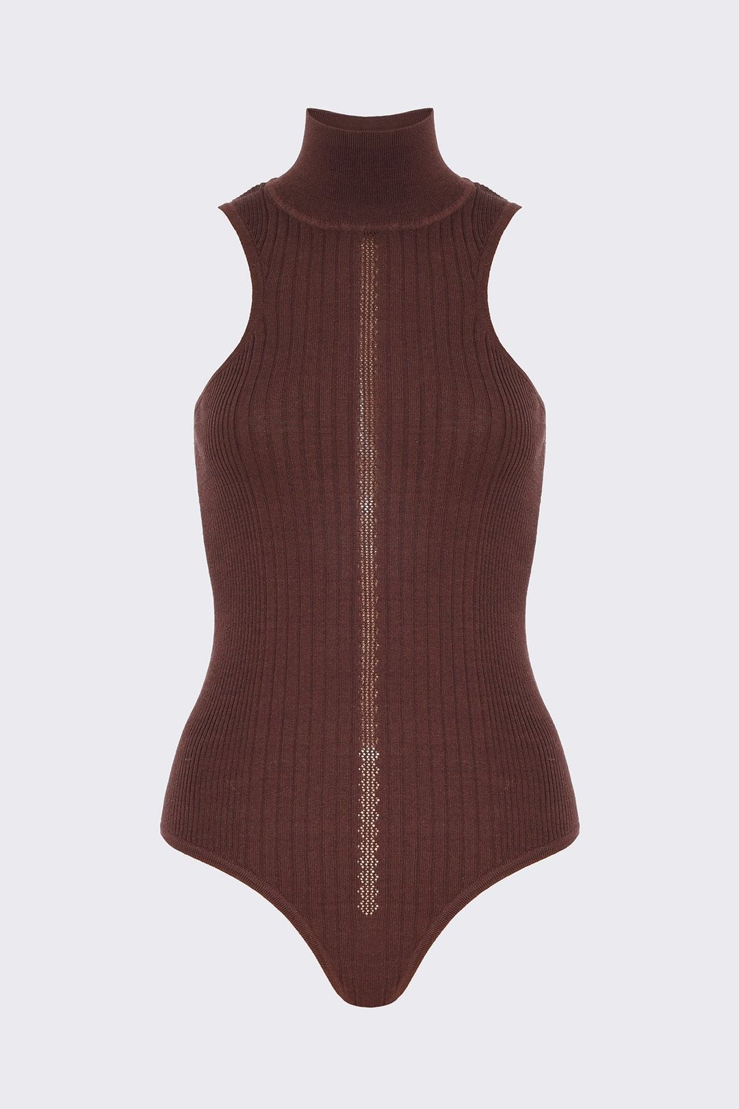HIGH NECK BODY SUIT | CHOCOLATE BROWN #3