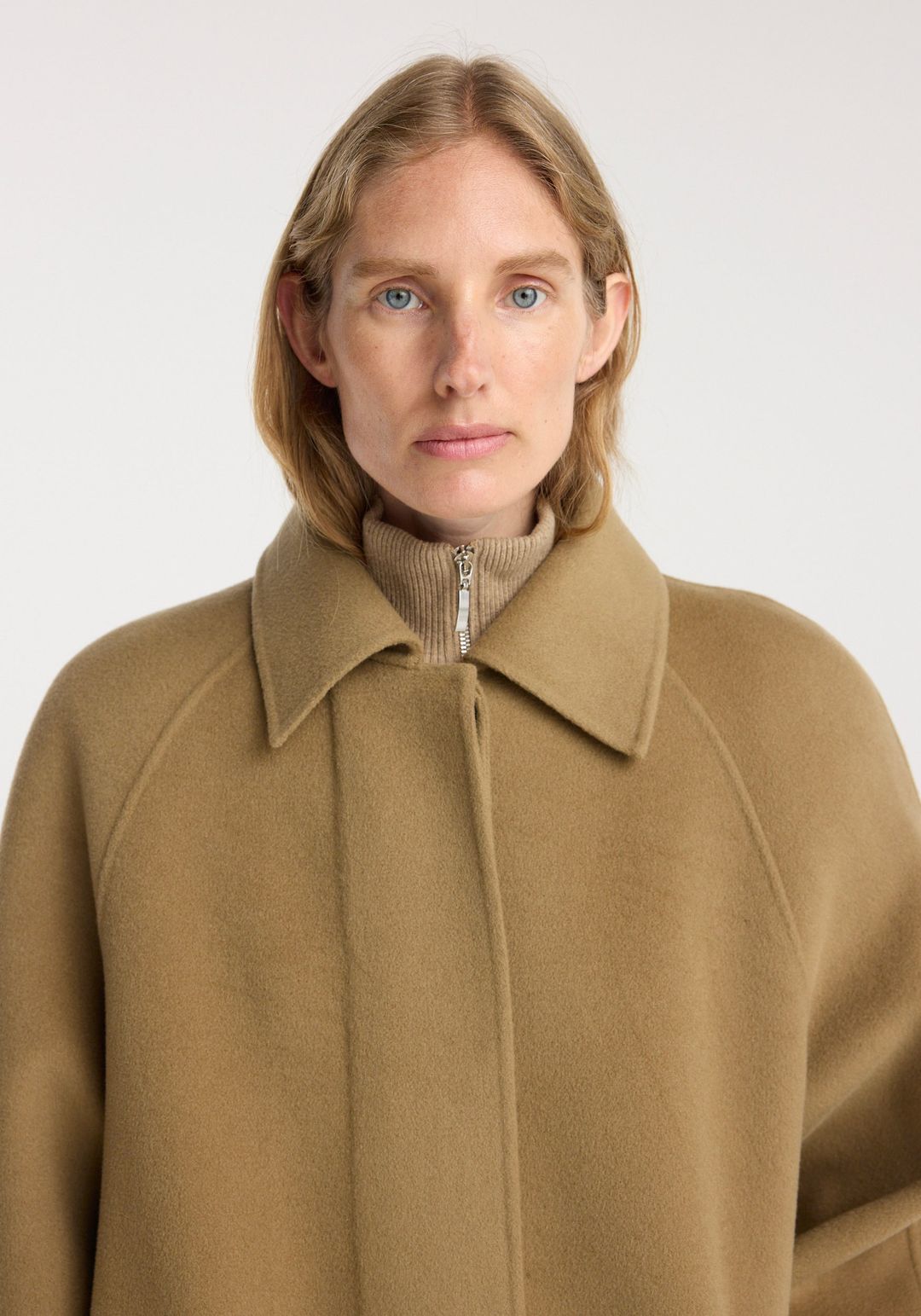 Double-faced wool padded coat | camel #6