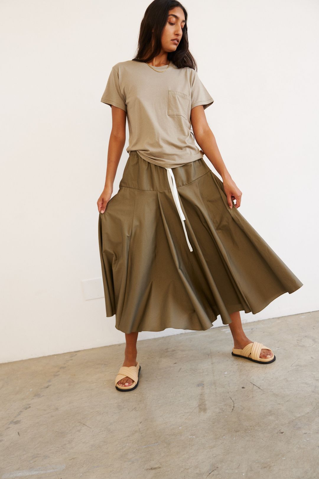 The Italian Summer Skirt in Taupe #7